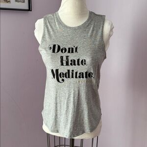 Spiritual Gangster Heather Gray Tank ‘Don’t Hate Meditate’ M